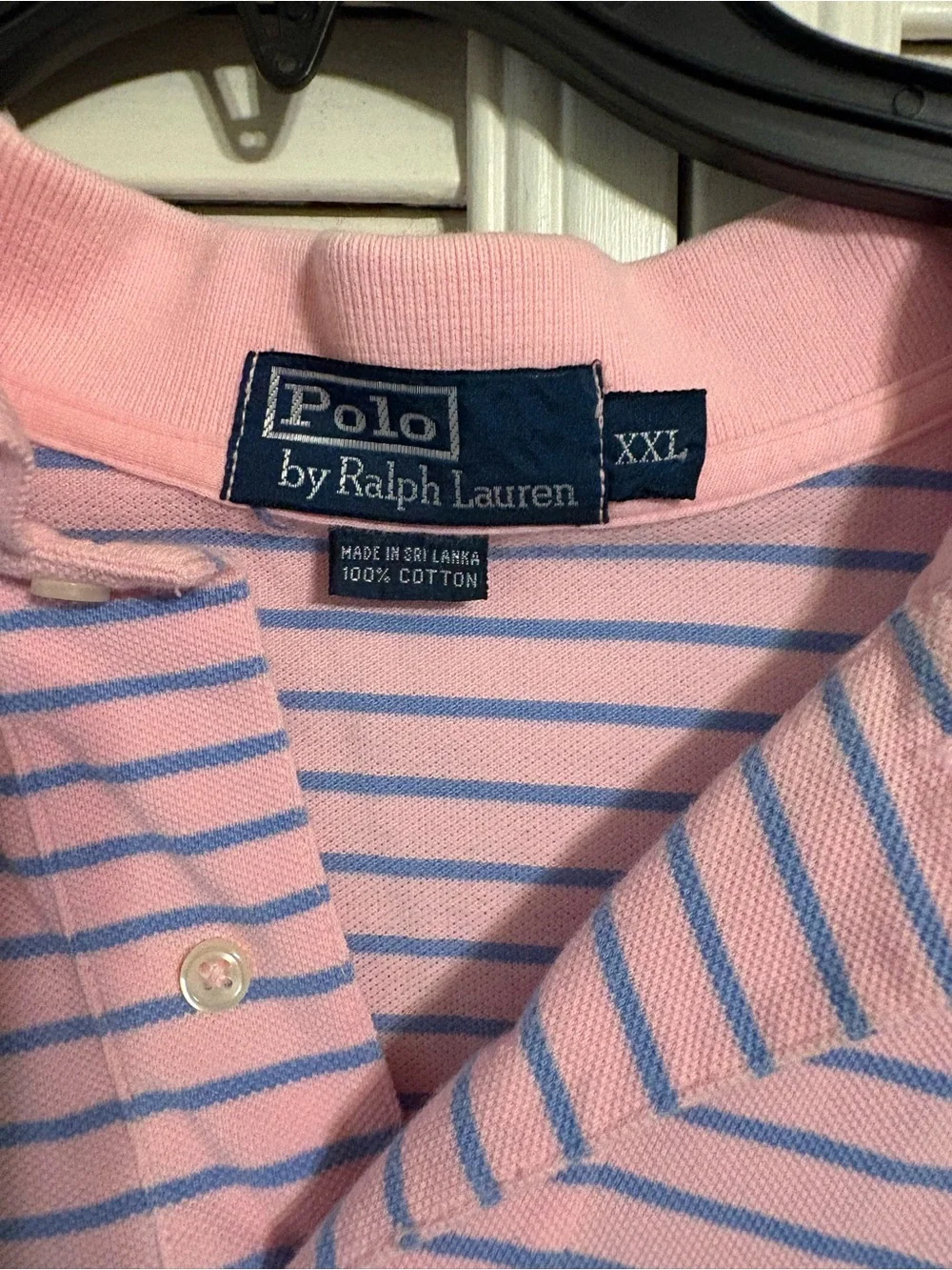 Ralph Lauren Pink & Blue Striped Polo Shirt size xxl